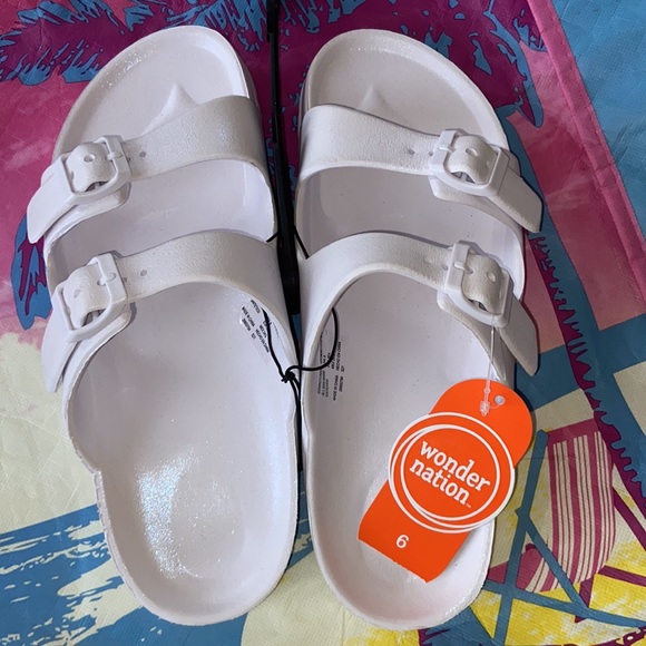 *NEW* White Rubber 2 Strap Summer Sandals 7.5-8-8.5 / 38.5 EU - Picture 6 of 16